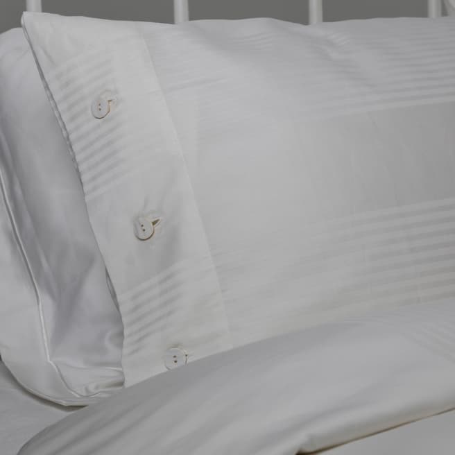 Soak&Sleep Coastal Stripe Fitted Sheet Single White