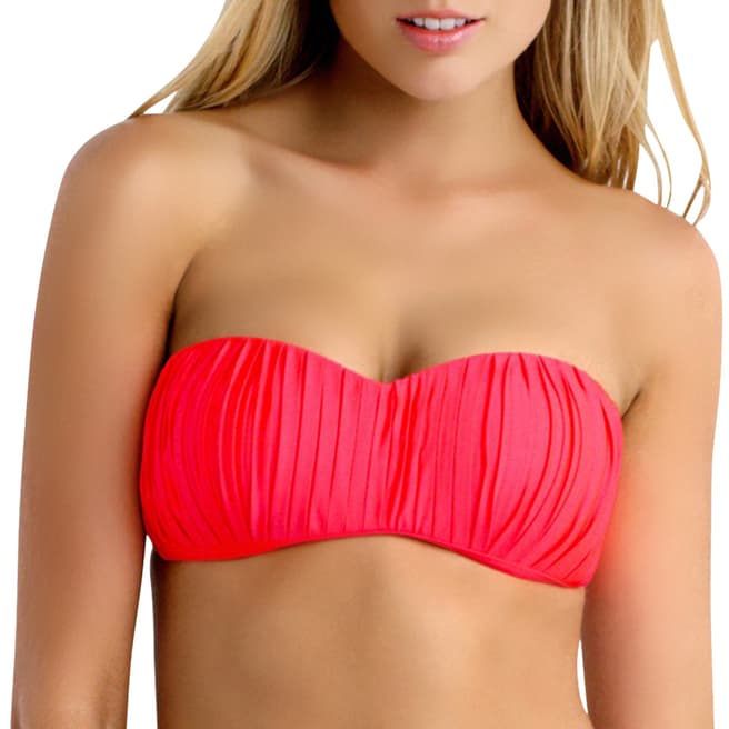 Seafolly Coral Red Kiara Bustier Bikini Top