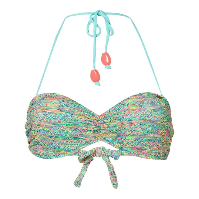O'Neill Green/Multi Crochet Padded Underwired Bikini Top