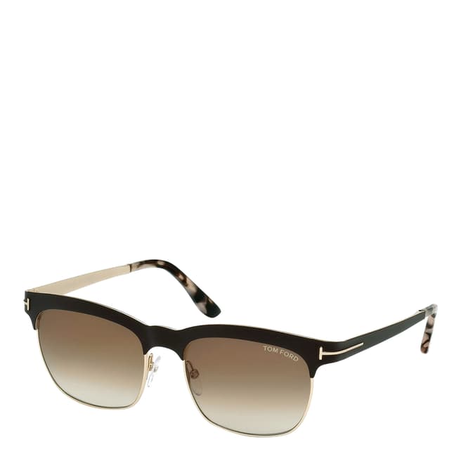 Tom Ford Women's Shiny Fark Brown / Graduated Brown Sunglasses 54mm