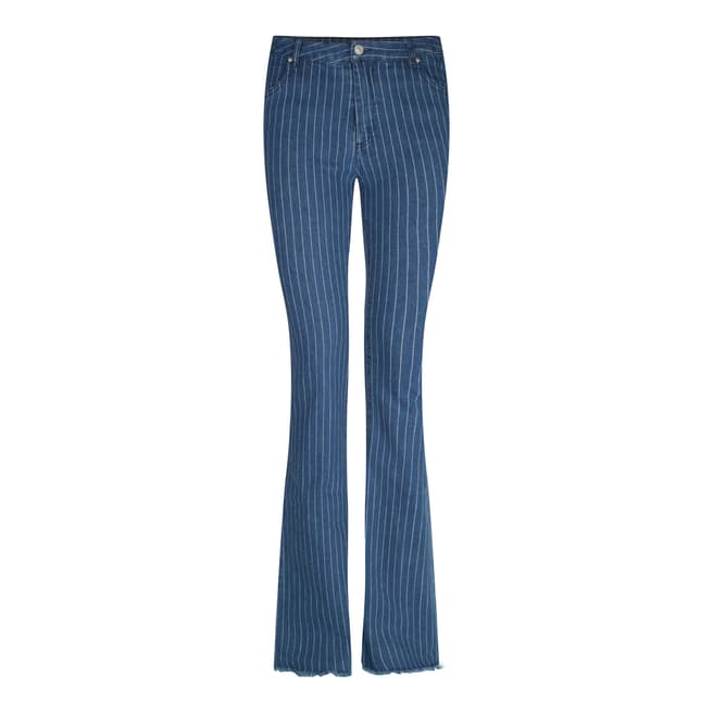 ST. Studio Dark Blue Pin Stripe Flared Jeans