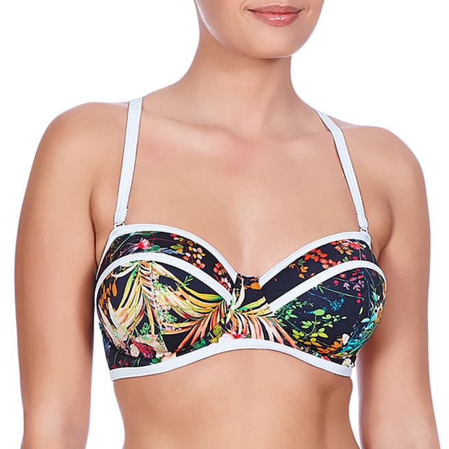 Freya Navy Club Tropicana Underwired Padded Bandeau Bikini Top