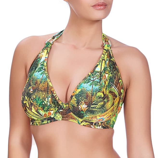 Freya Green Wilderness Underwired Padded Halter Bikini Top