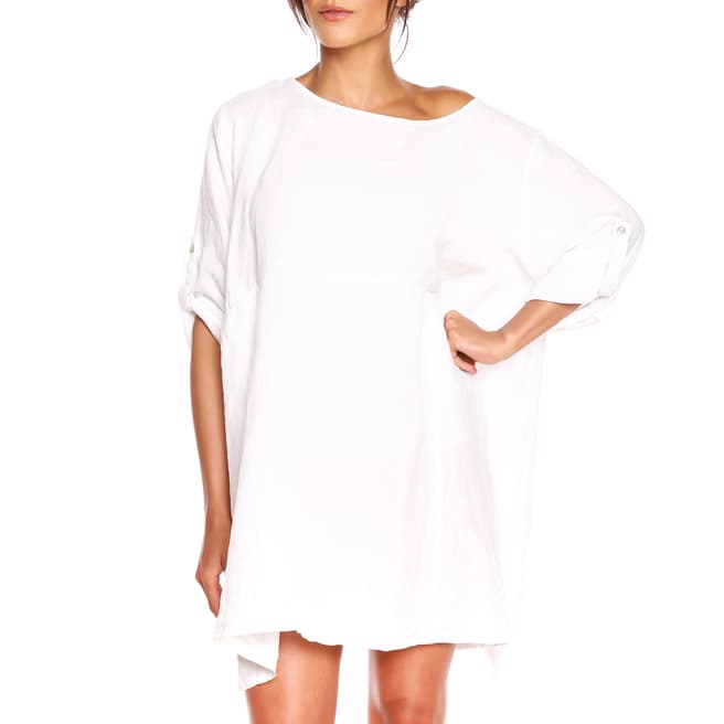 100% Linen White Loana Dress