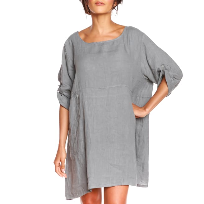 100% Linen Grey Loana Dress