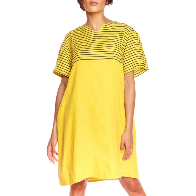 100% Linen Yellow Chloe Dress
