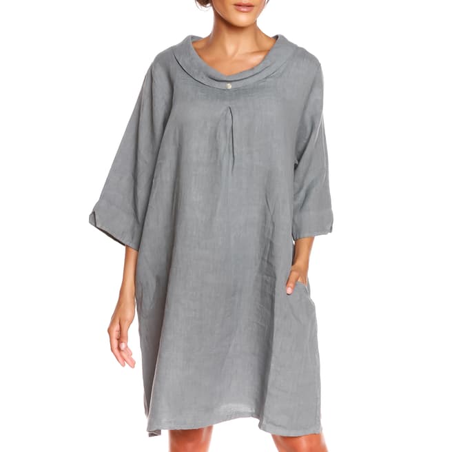 100% Linen Grey Sandy Dress