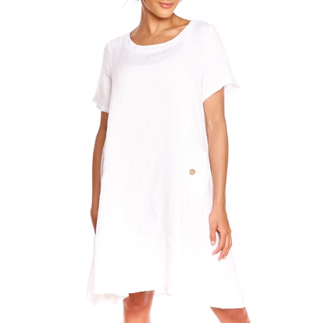 100% Linen White Karen Dress