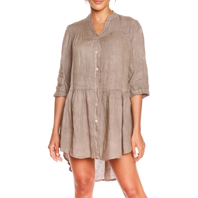 100% Linen Taupe Julie Tunic 