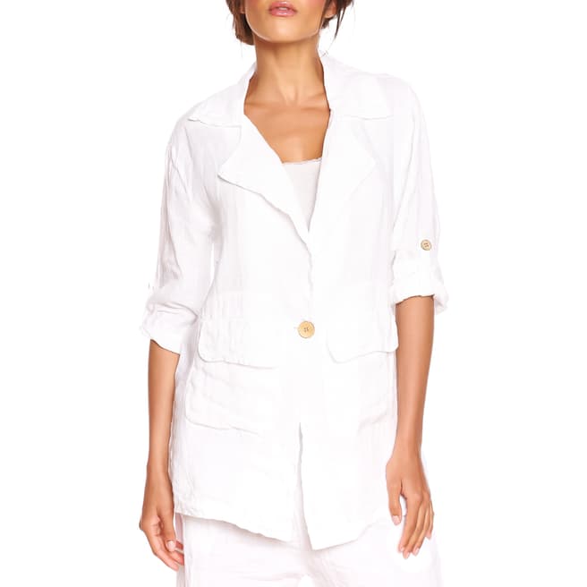 100% Linen White Lana Light Jacket