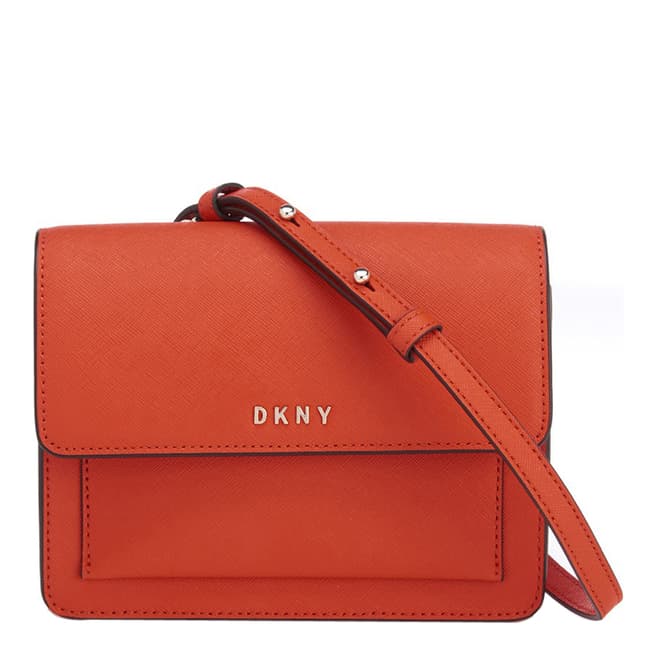 DKNY Orange Leather Bryant Mini Crossbody Bag
