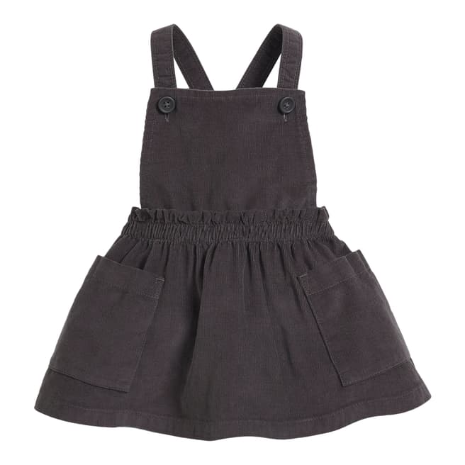 Mamas & Papas Baby Girl's Charcoal Cotton Cord Pinafore Dress