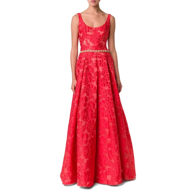 Marchesa Red Silk Blend Gown 