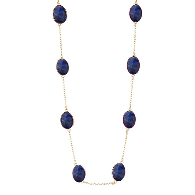 Liv Oliver Gold Plated Sapphire Long Necklace