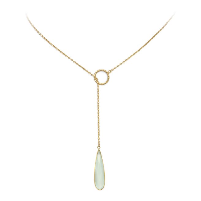 Liv Oliver Gold Chalcedony Lariat Necklace
