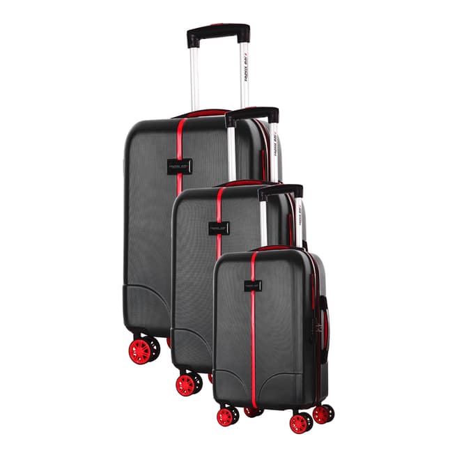 Travel One Set of 3 Black Spinner Langley Suitcases 50/60/70cm