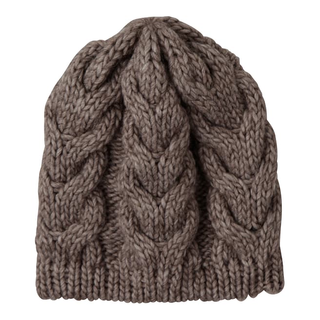  Taupe Chunky Wool Blend Hat