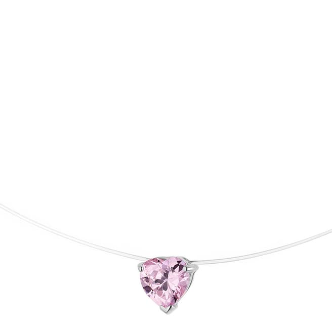 Wish List Silver/Rose Pink Heart Necklace