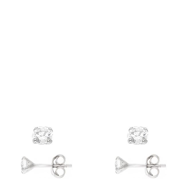 Wish List Silver/White Zirconia Earrings
