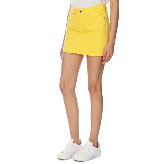 Jack Wills Yellow Denim Netton Mini Skirt