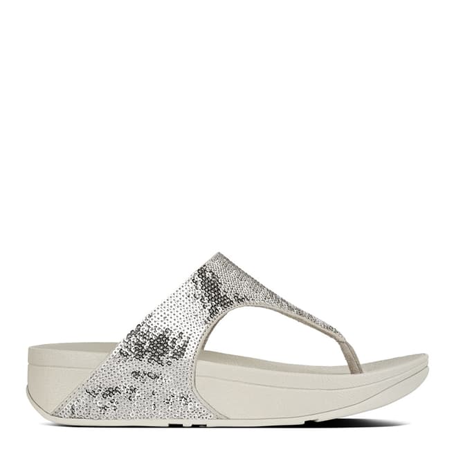 FitFlop Silver Electra Micro Crystal Toe Post Sandals