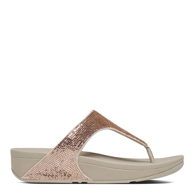 FitFlop Rose Gold Electra Micro Crystal Toe Post Sandals