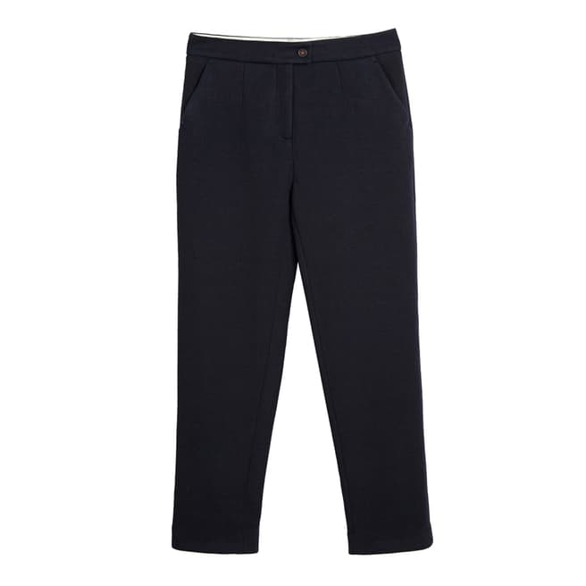Chinti and Parker Navy Tailored Cropped Trousers  
