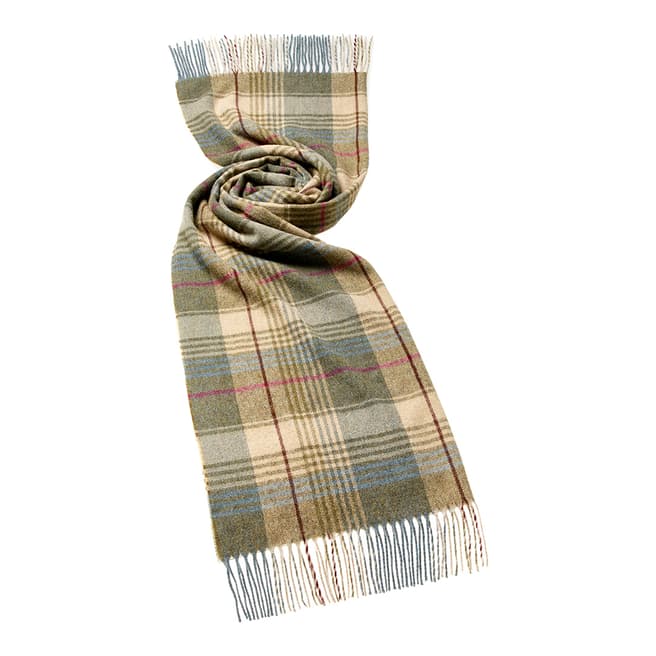 Bronte by Moon Beige/Green Swale Check Scarf