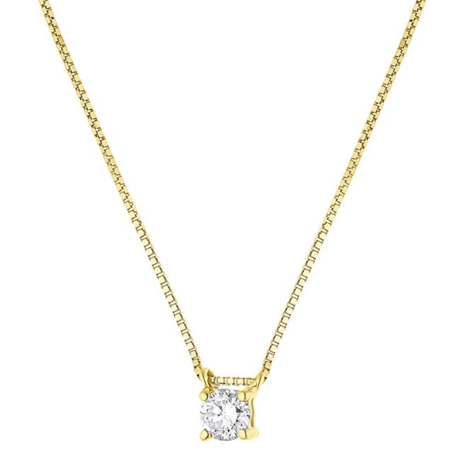 Dyamant Yellow Gold Solitaire Diamond Necklace 0.15cts
