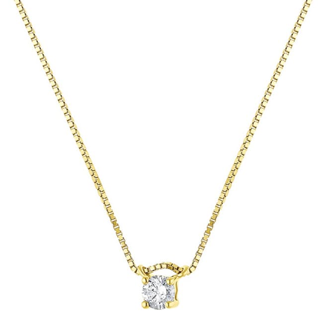 Pretty Solos Yellow Gold Solitaire Diamond Necklace 0.10cts