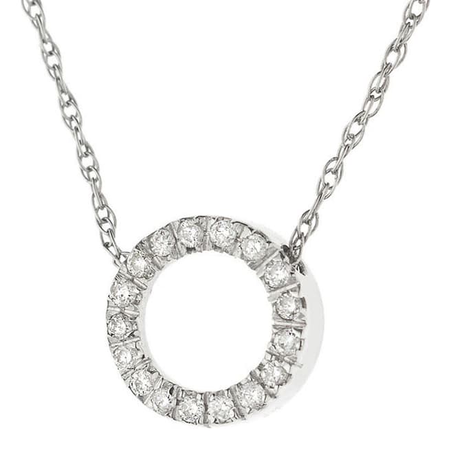 Dyamant White Gold Circle Diamond Necklace