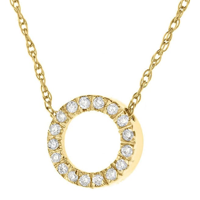 Dyamant Yellow Gold Circle Diamond Necklace