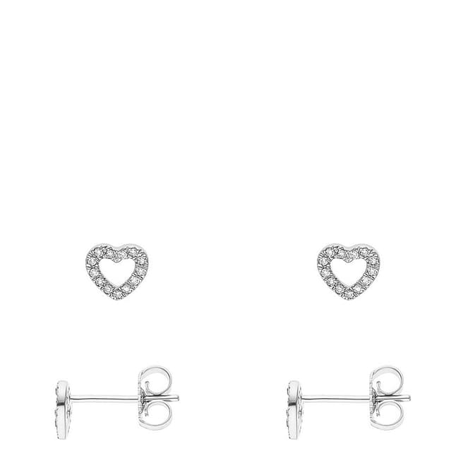 Dyamant White Gold Diamond Heart Earrings