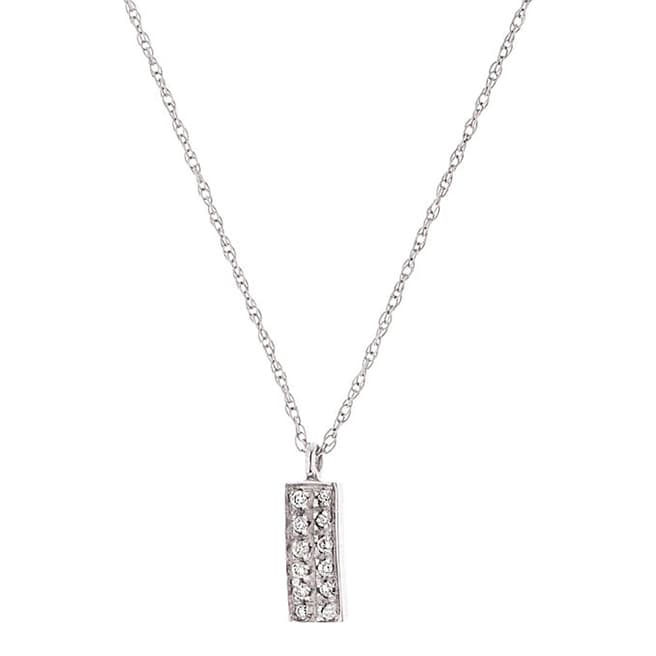 Dyamant White Gold Rectangular Diamond Necklace