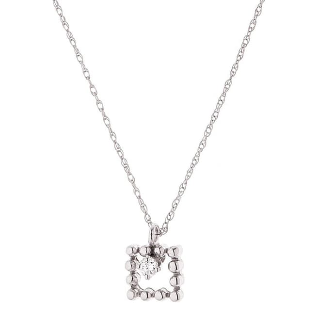 Dyamant White Gold Square Diamond Necklace