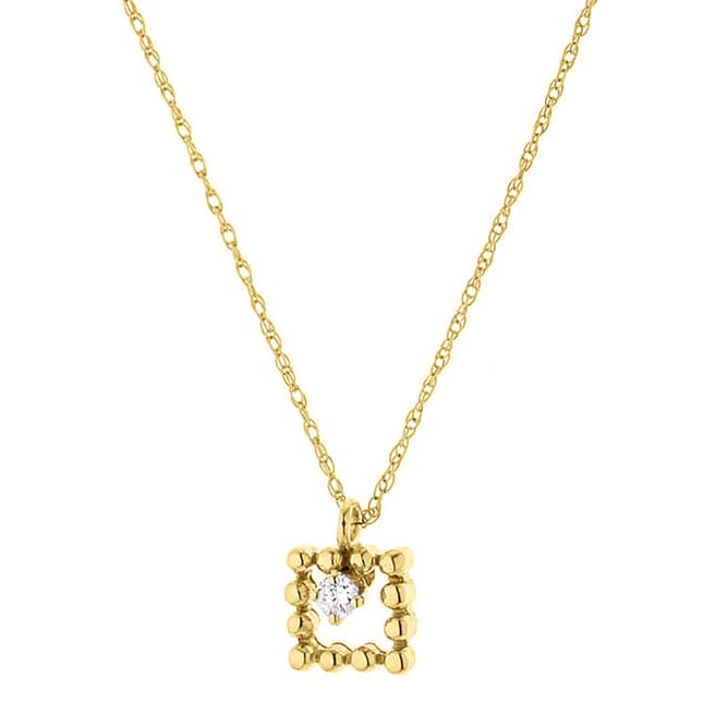 Dyamant Yellow Gold Square Diamond Necklace