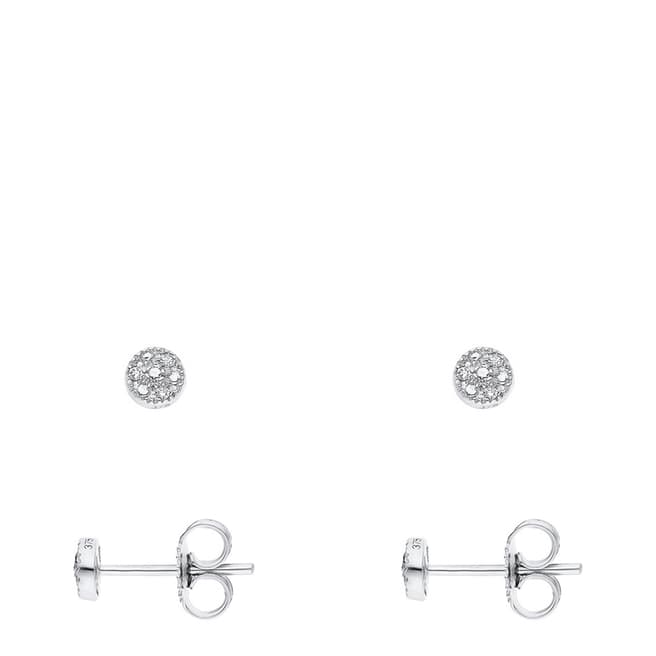 Dyamant White Gold Solitaire Earrings 0.01 Ct
