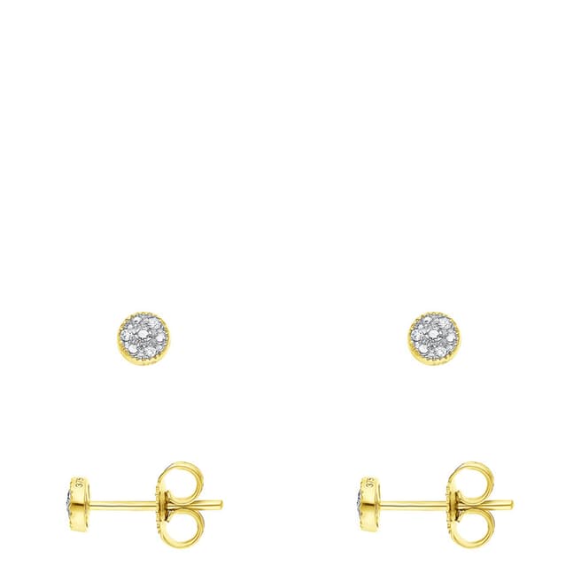 Pretty Solos Yellow Gold Solitaire Earrings 0.01 Ct