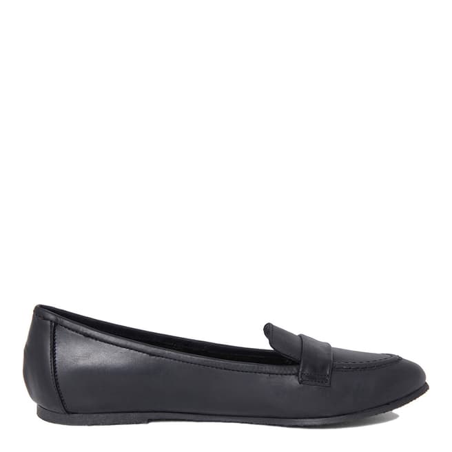 Paola Ferri Black Leather Loafers