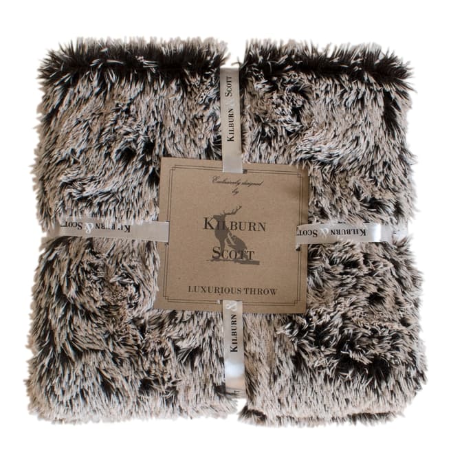 Kilburn & Scott Mocha Shaggy Faux Fur Throw 130x170cm