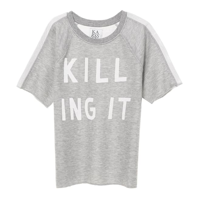 Zoe Karssen Grey Jersey Killing It T-Shirt
