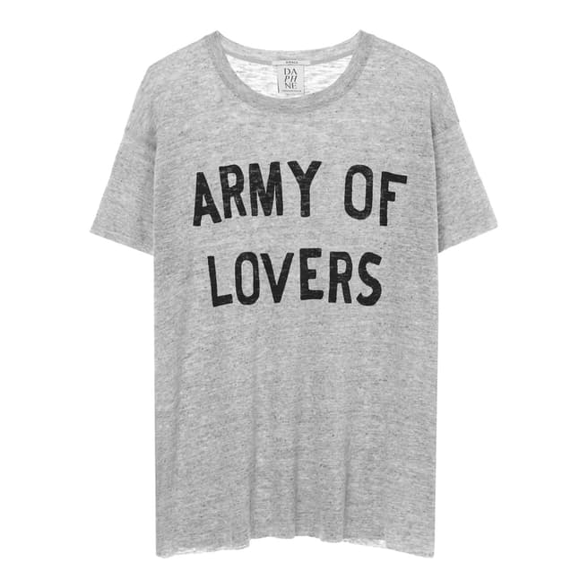 Zoe Karssen Grey Cotton Print Boyfriend T-Shirt 