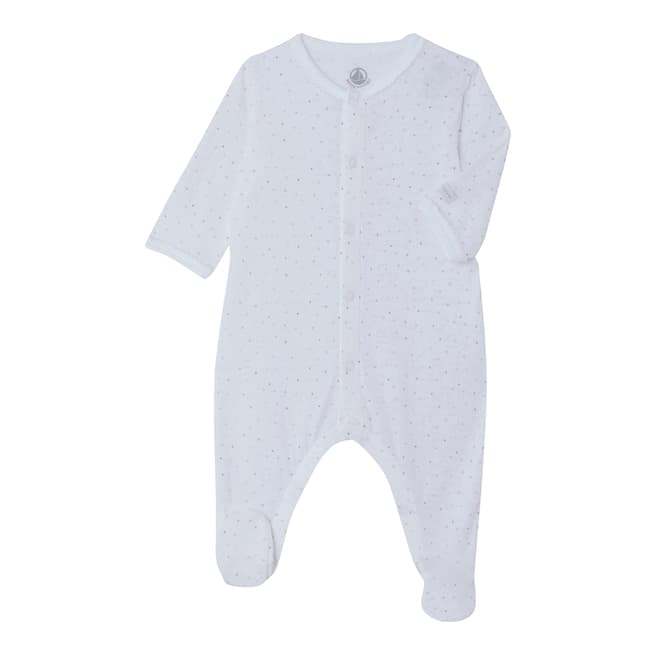 Petit Bateau Unisex Baby's White/Multi Sleepsuit