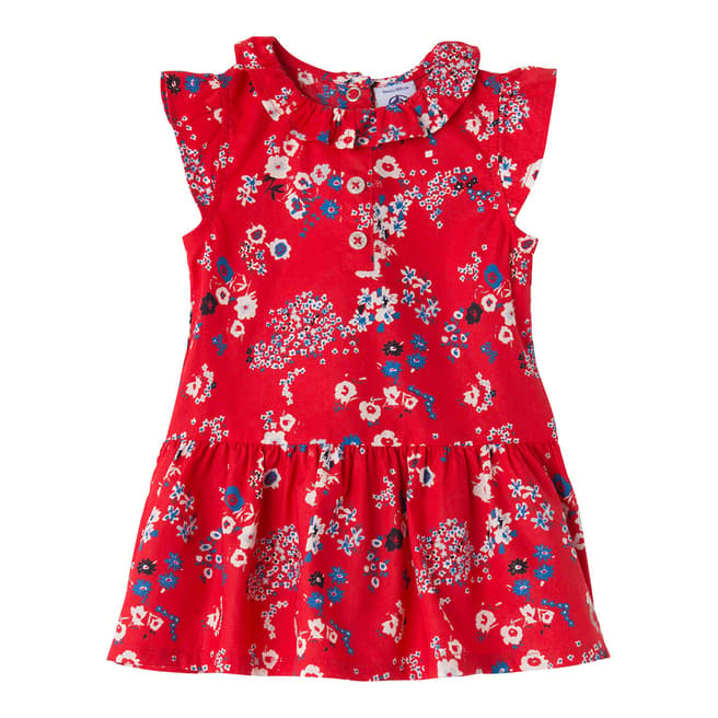 Petit Bateau Baby Girl's Red Printed Dress