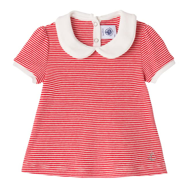 Petit Bateau Baby Girl's Red Striped Top