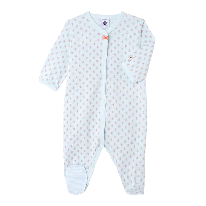 Petit Bateau Baby Girl's Blue/Pink Sleepsuit
