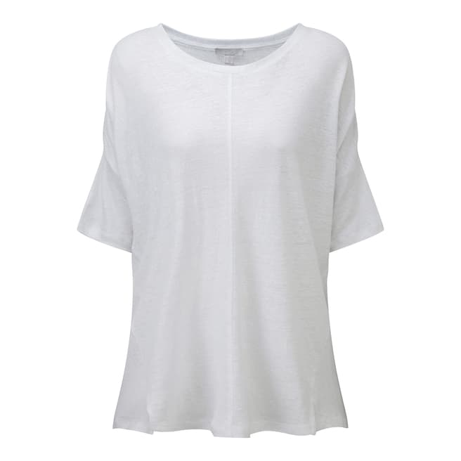 Pure Collection White/Silver Lustre Relaxed Luxury Linen Top