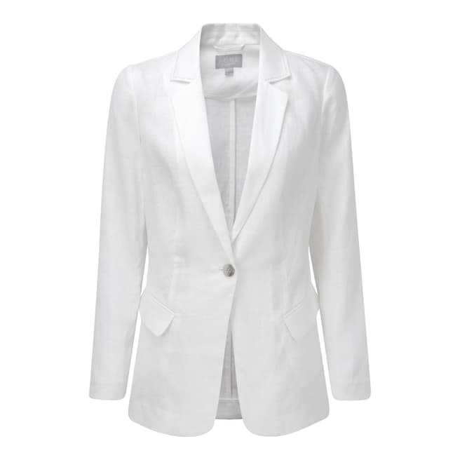 Pure Collection White Longline Linen Jacket
