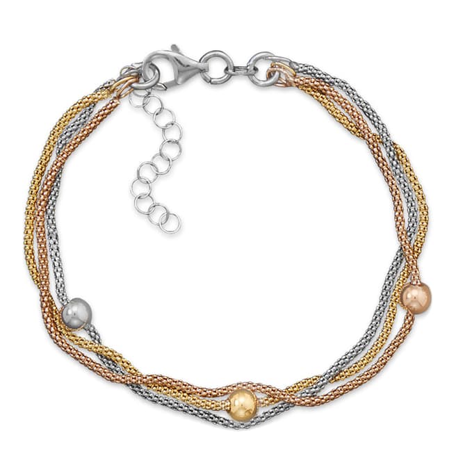 Chloe Collection by Liv Oliver Gold/Silver Multi Strand Bracelet