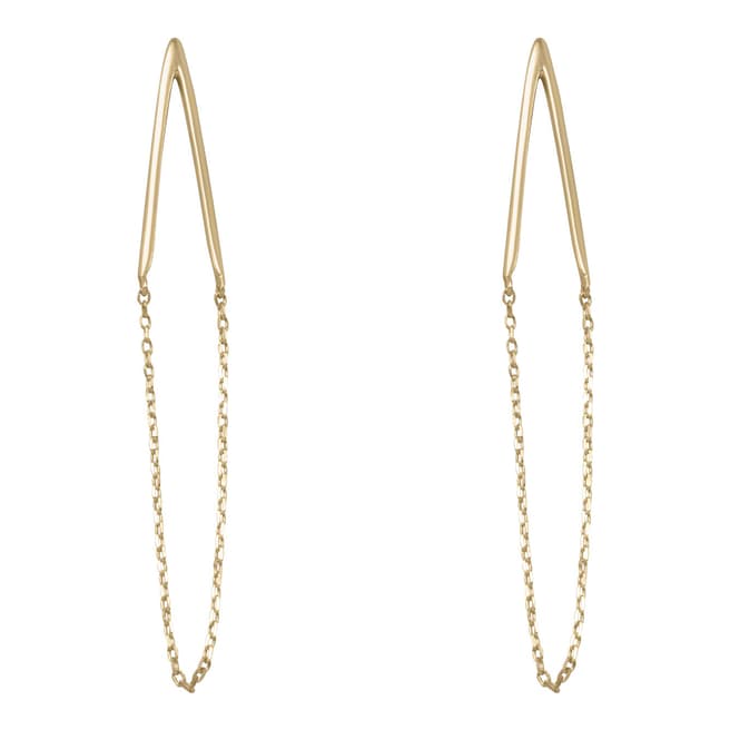 Chloe Collection by Liv Oliver Double Bar Chain Drop Earrings